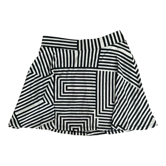 Vintage Noble U Y2K Geometric Striped Fit & Flare Mini Skirt | Size Small Retro - Picture 1 of 3